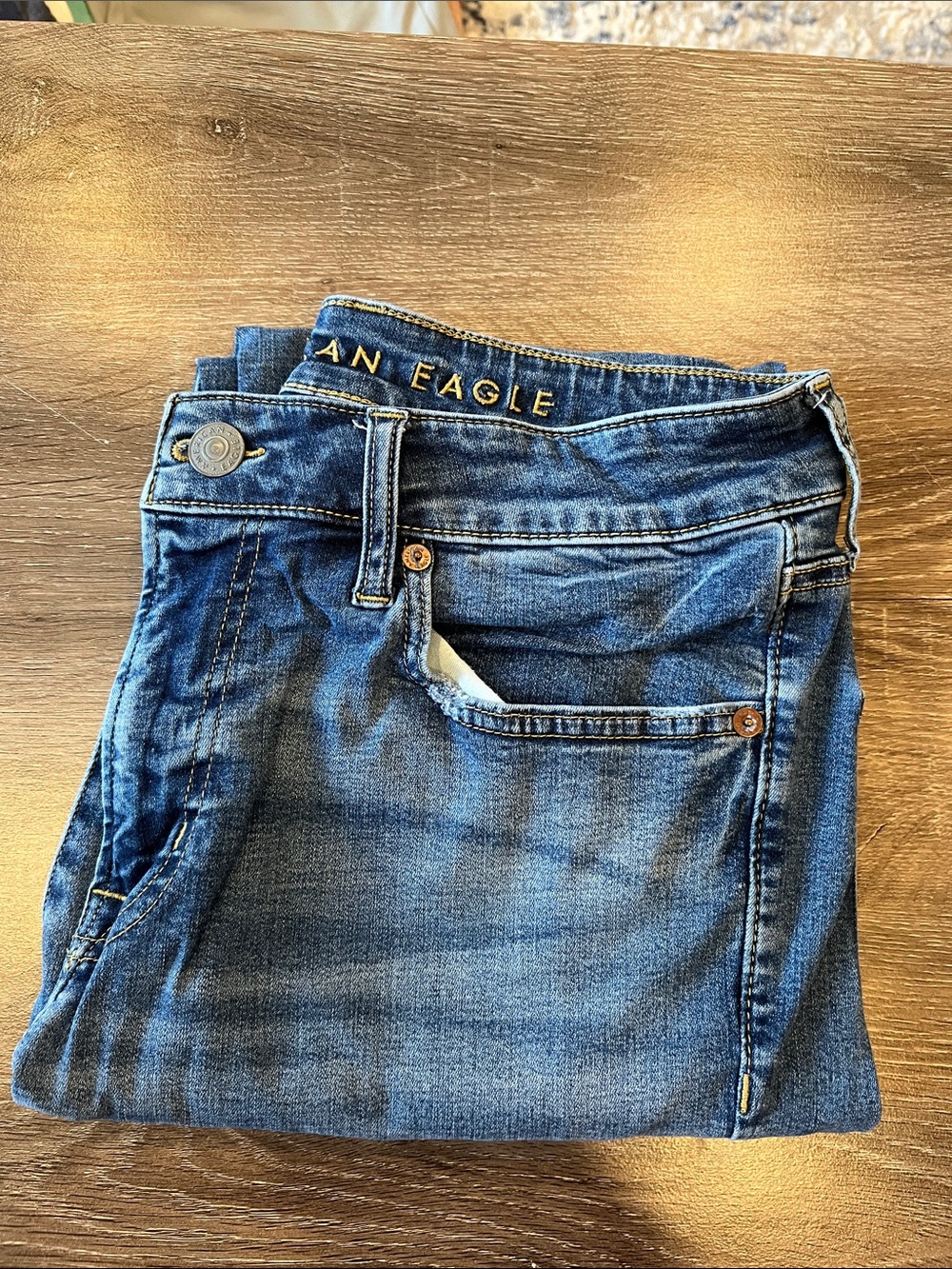American Eagle Outfitters Men’s Dark Blue Slim Straight Jeans